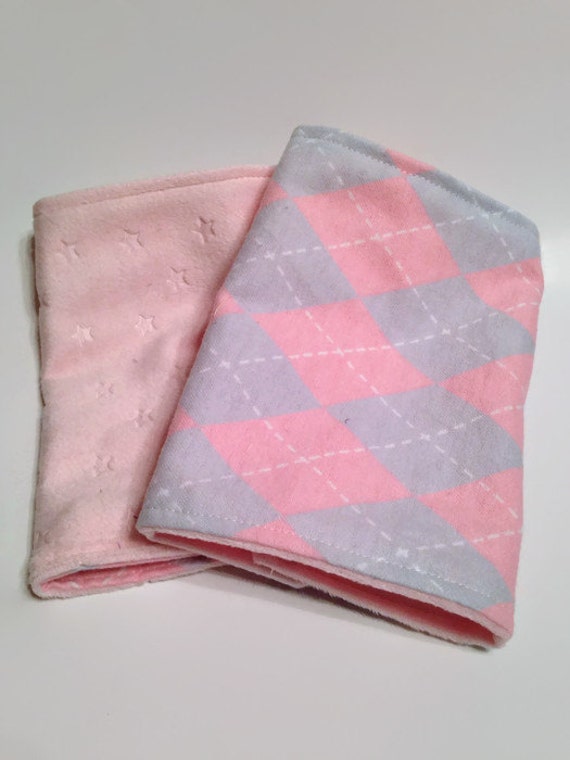 Suck Pads Drool Pads Pink Argyle Suck Pads Minky by EmmaBemmas