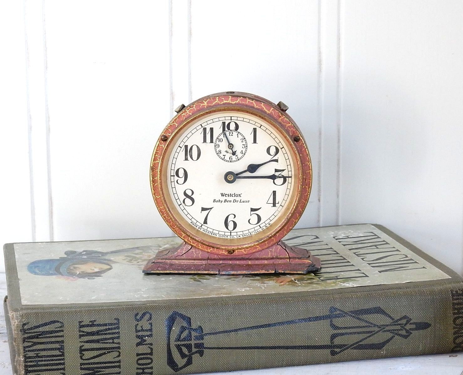 VINTAGE WESTCLOX CLOCK Pink Baby Ben De Luxe Alarm Wind