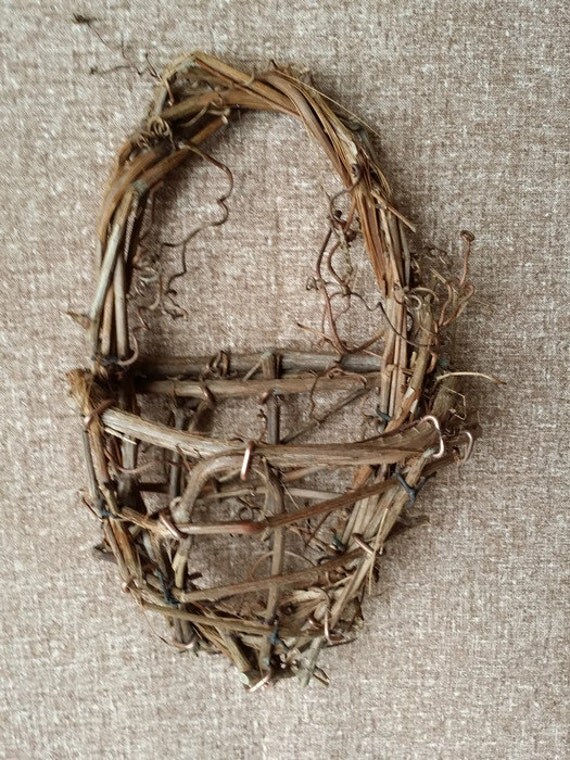 Small Grapevine Basket Wall Pocket Planter Floral Wedding
