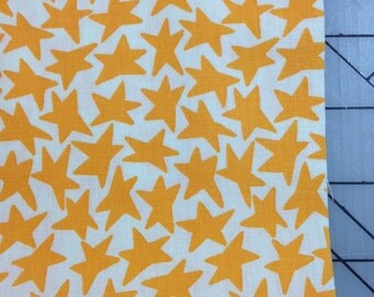 HALF YARD cut - Orange Stars- Luella Doss - Fowl Play - Stars PWLD031 in Ivory