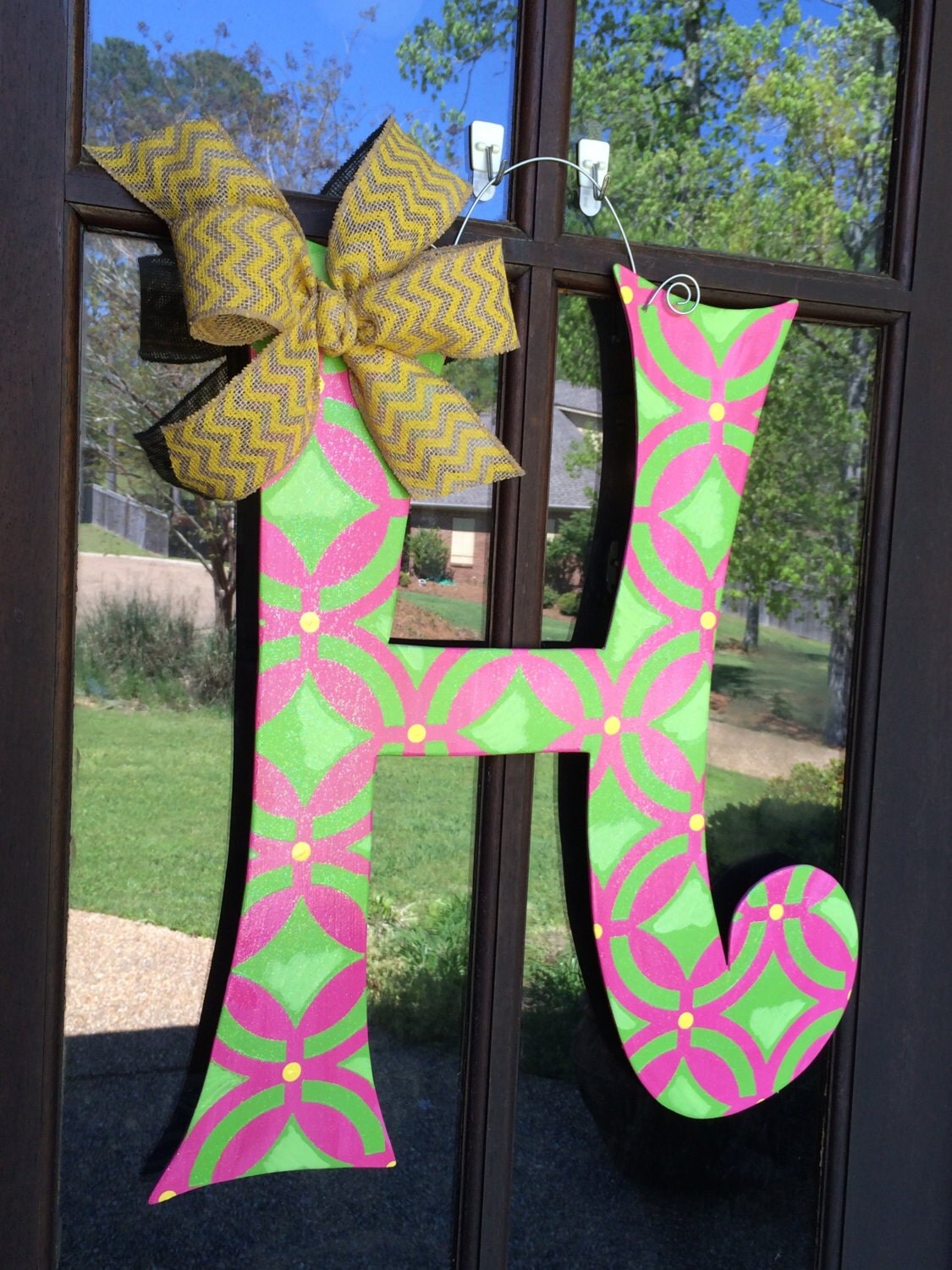 Wood Initial H Door Hanger