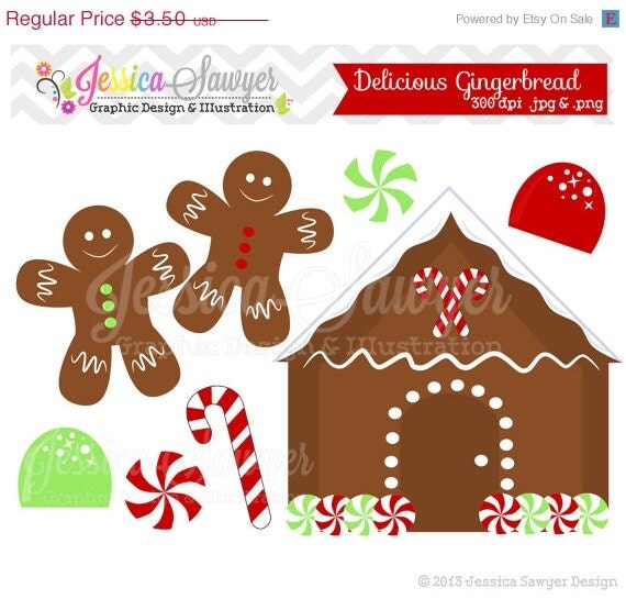 50% OFF- INSTANT DOWNLOAD, gingerbread men clipart, christmas clipart, for commercial use, scrapbooking, invitation, annoucements Il_570xn