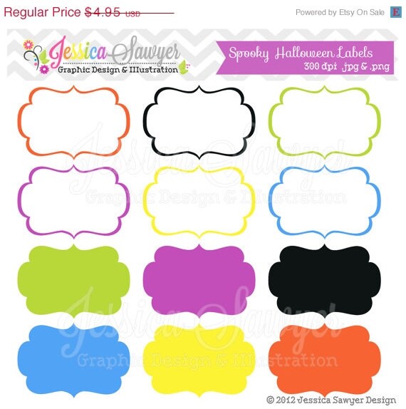 80% OFF - INSTANT DOWNLOAD, printable halloween labels, halloween party tags, for commercial use, invites, food labels, party supply Il_570xn