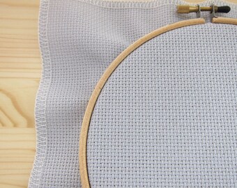 16 Count Aida Cloth Cross Stitch Fabric | Touch of Gray Aida Fabric - Grey Cross Stitch Fabric