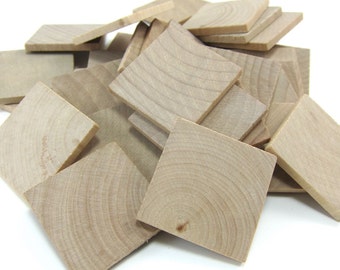 1-1/4" Unfinished Wooden Square Tiles (25mm)