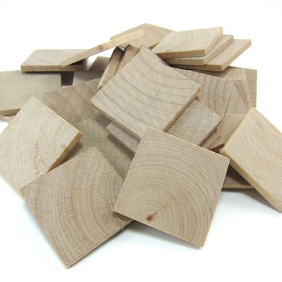 11/4 Unfinished Wooden Square Tiles 25mm