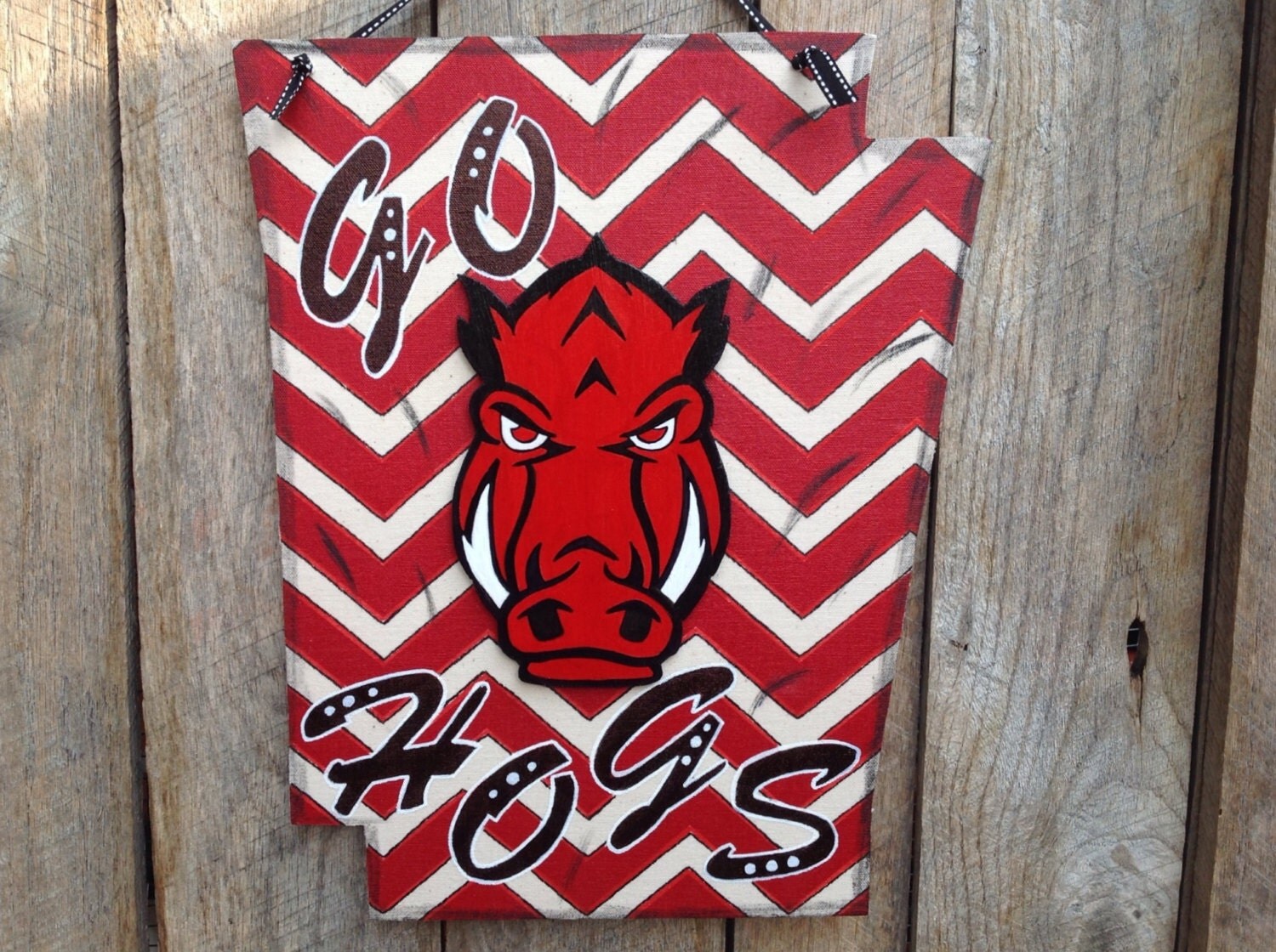 Arkansas Razorback Door Hanger Sports Decor Razorback Hogs