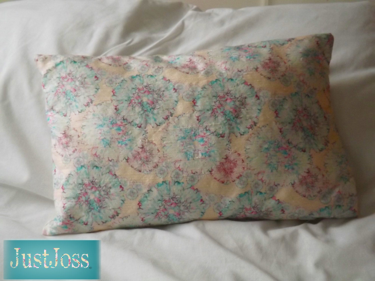 Floral Silk oblong cushion & pillow cover by JustJoss on Etsy