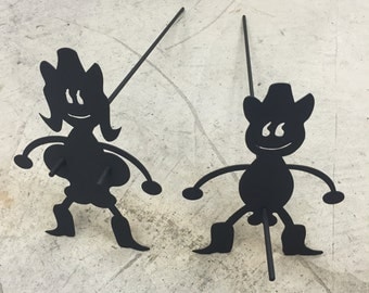 hotdog roasters Marshmallow and Hot Dog Roasting Sticks cowboy and cowgirl