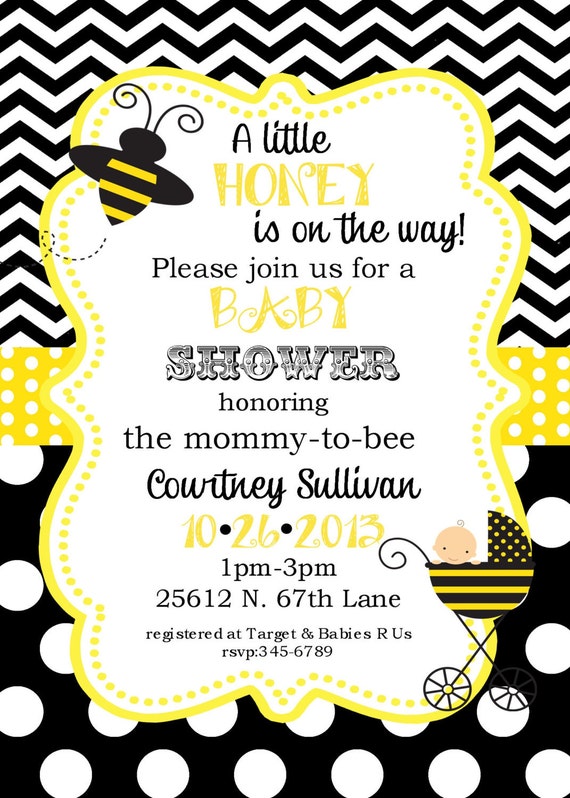 Bumble Bee Baby Shower Invitations 2