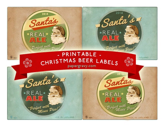 printable christmas beer bottle labels 2014