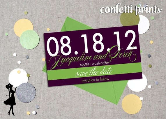 Save The Date Magnet / Postcard- BOLDLY SCRIPTED Printable Il_570xn