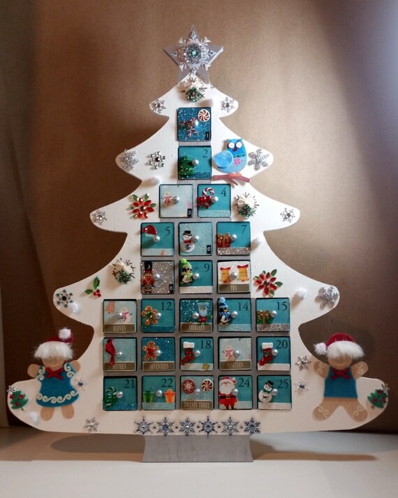 Personalized Wooden Christmas Advent Calendar Tree READY TO