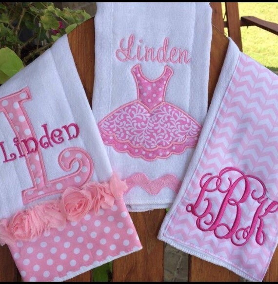 Pretty in pink cloth gift set baby burp cloths pink and