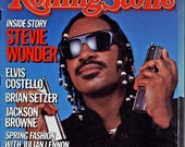 Vintage 1986 Rolling Stone Magazine - Stevie Wonder Cover - Elvis Costello, Jackson Browne Great Ads Great Articles Hey 60's Kids #31 Vintage 1986 Rolling Stone Magazine - Stevie Wonder Cover - Elvis Costello, Jackson Browne Great Ads Great Articles Hey 60's Kids #31