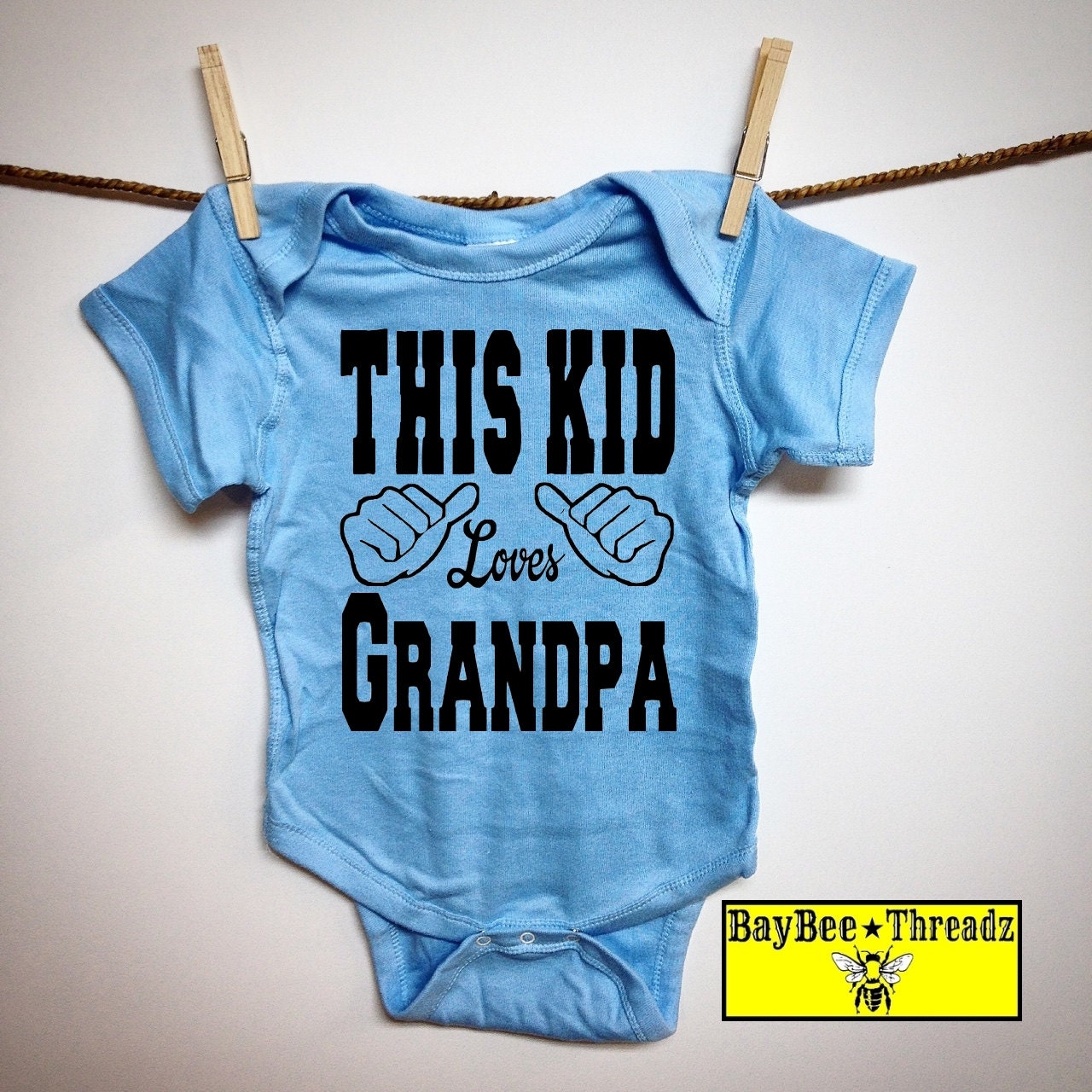 Baby Clothes. This Kid loves GRANDPA. 8 colors. by BayBeeThreadz