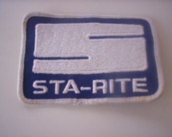 Vintage appliques/sew on/Embroidered appliques/Appliques/Childen clothing/sta-rite appliques/Blue and white appliques/Sewing supply/Sta-rite