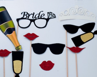 Classic Bride Photo Booth Props, Bridal Shower Photo Booth Props, Bachelorette Party Photo Booth Props PB002