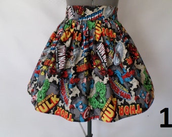 Superhero Comic Book High Waist Skirt
