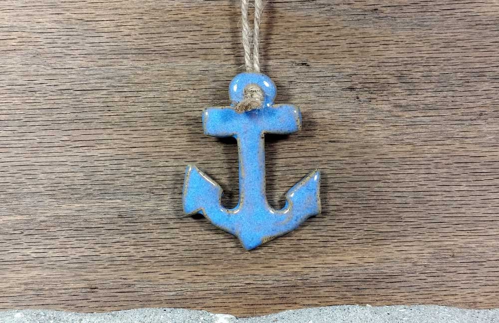 Ceramic Anchor Ornament by AlbatrossPottery on Etsy
