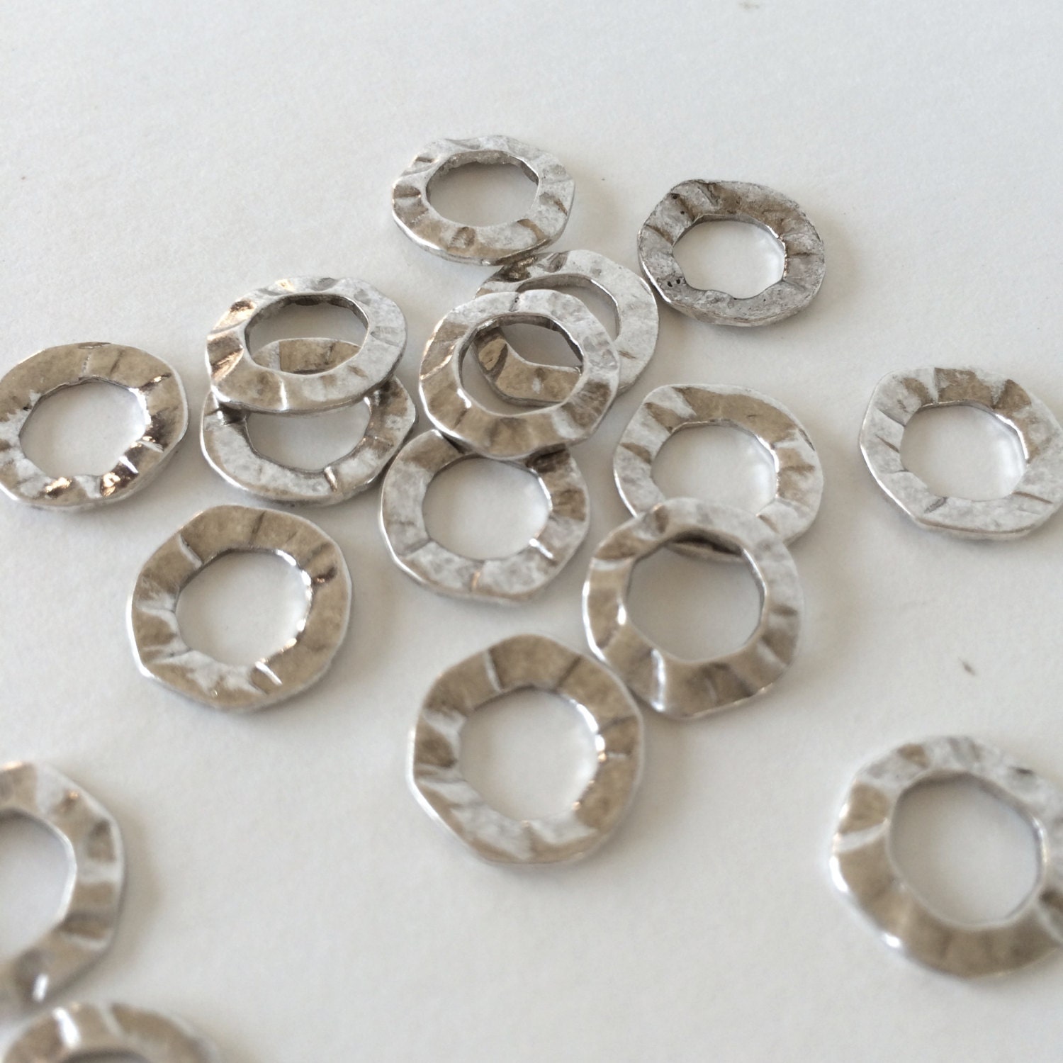 Large Textured O Rings Hammered Jump Rings Fancy Jump Rings
