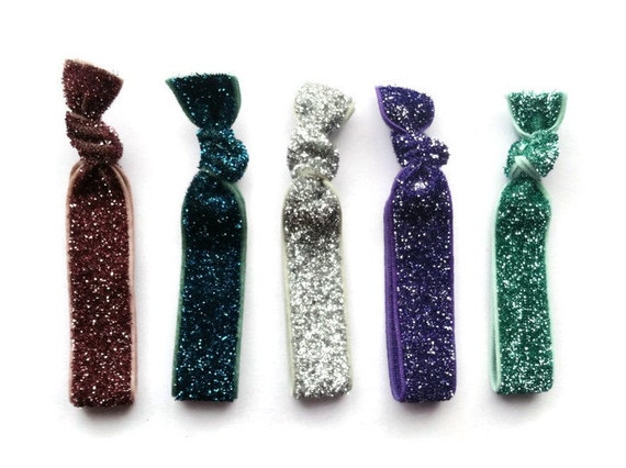 6. Glitter Hair Ties in Royal Blue - wide 6