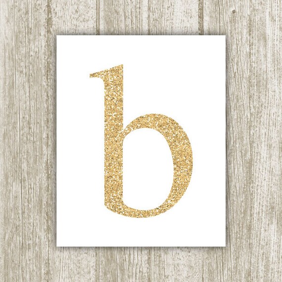 gold glitter letter b printable 8x10 instant by savvysilverart