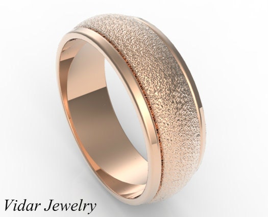 14K Rose Gold Unique Wedding Band For A WomenWomens Wedding