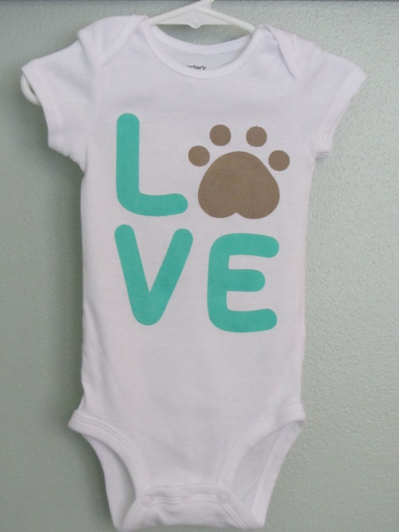Love My Dog Baby Onesie by MagsMarket on Etsy