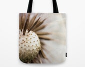 Dandelion Tote Bag - Book Bag - Grocery Bag - Beach Bag - Dandelion Wishes Photo - Made to Order