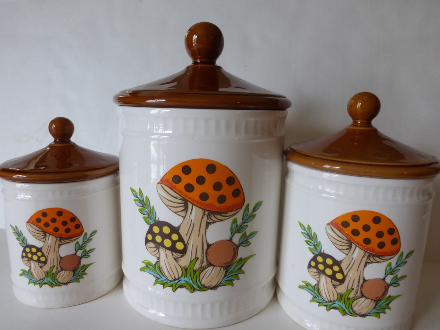 Sears Roebuck Merry Mushroom Canister Set