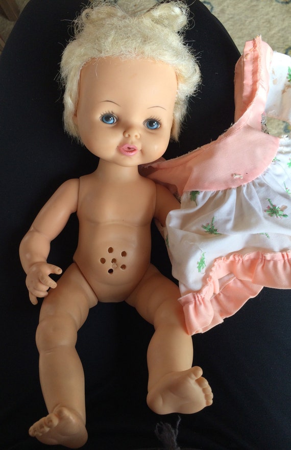 Pull String Musical Baby Doll Vintage 1960s Baby Doll 1968