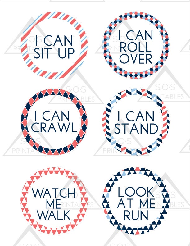 Printable Baby Milestone Stickers Monthly Milestones