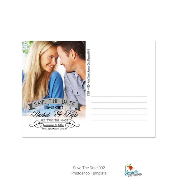 Save The Date Photoshop Template 002 From Suebelledesigns On Etsy Studio Save The Date Templates Photoshop