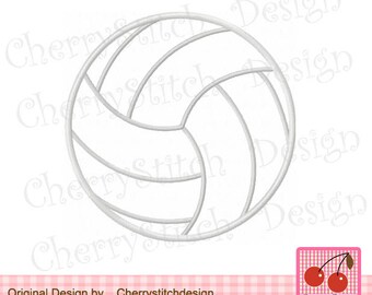 Volleyball Sports ball Machine Embroidery Applique Design -4x4 5x5 6x6"