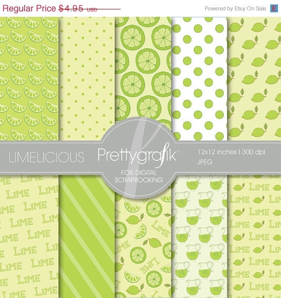 80% OFF SALE Lime citrus digital paper, commercial use, scrapbook papers, background - PS504 Il_570xn