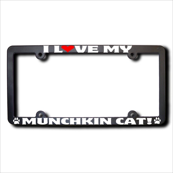 I Love My Munchkin Cat License Plate Frame USA T