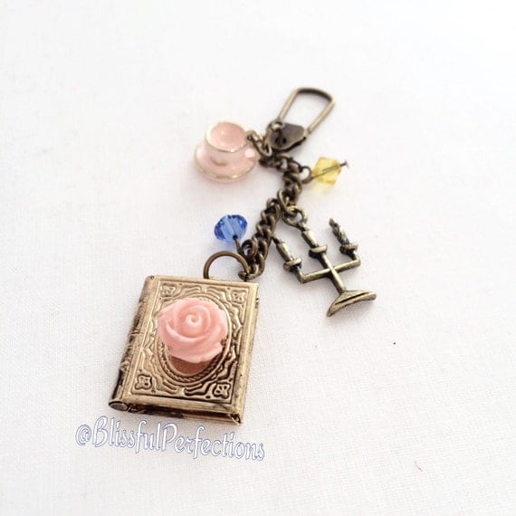 Beauty and the Beast Keychain Belle by BlissfulPerfections on Etsy