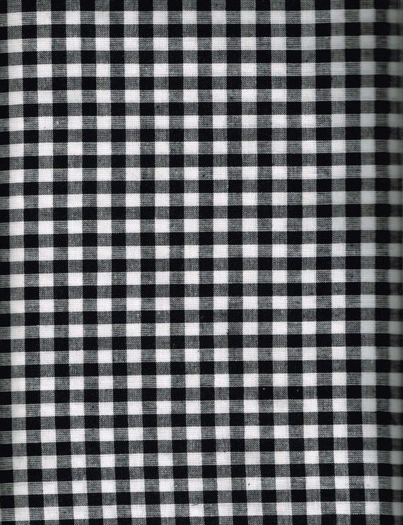 Items similar to Quilt / Quilting Fabric Black and White Check Gingham 1/4 inch Square Print By