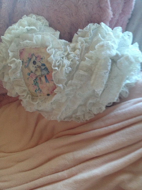 ruffled heart pillow by RhoadasRuffles on Etsy