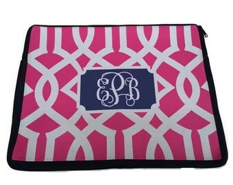 Monogram Laptop Case - Personalized Computer Case - Fits 16" Computer