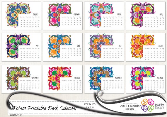 Items Similar To Printable Calendar 2015 5x7 Printable