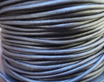 1mm natural black leather cord, naturally dyed black leather