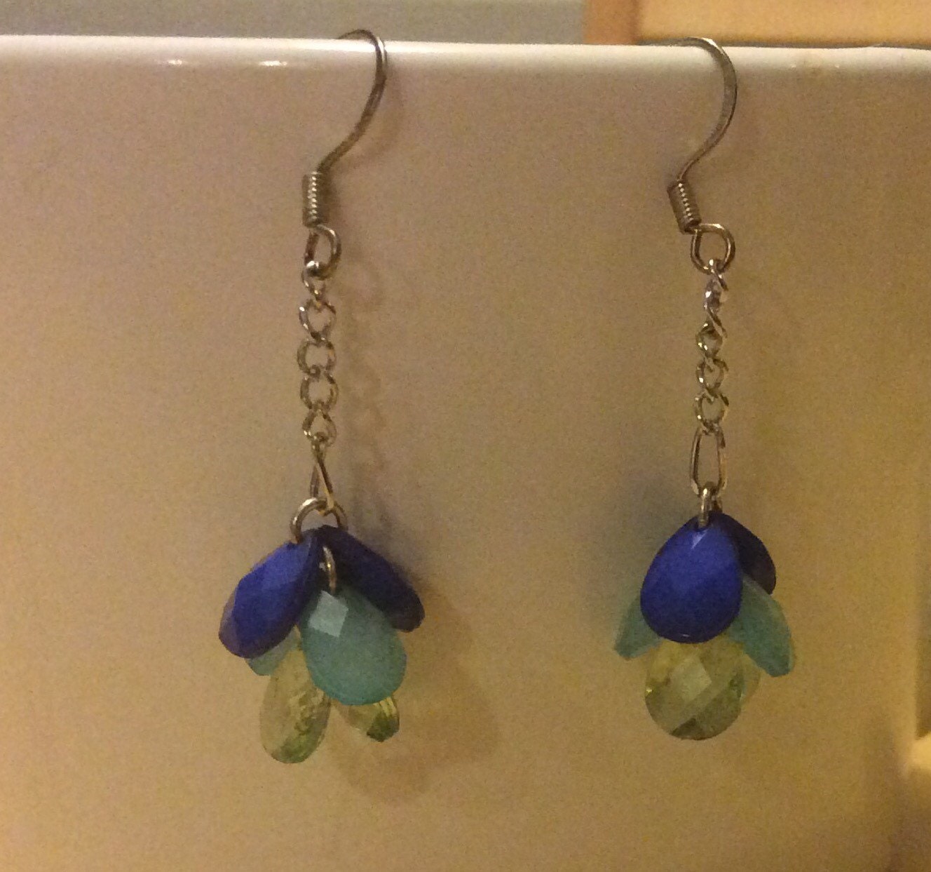 Blue and green earrings