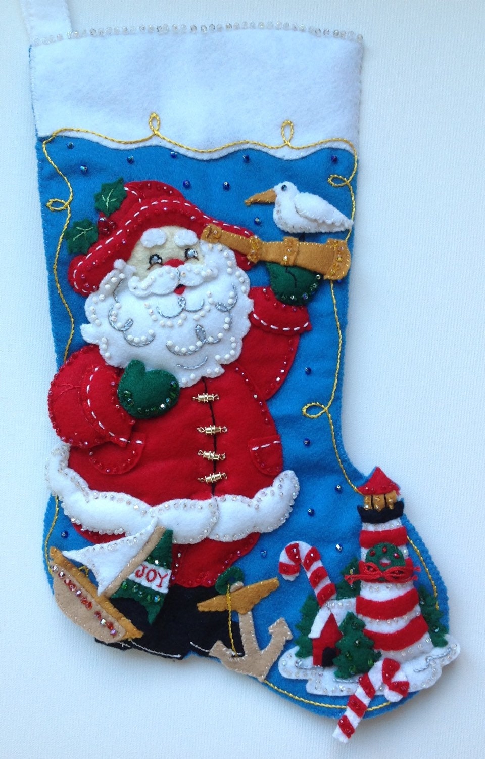 christmas stocking bucilla 18 nautical santa ready to christmas stocking bucilla 18 nautical santa ready to