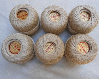 Crochet or Tatting Thread Clarks 6 Balls of 500 Yds. size 30