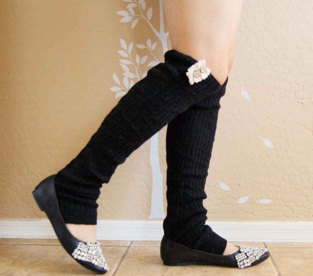 Black Leg Warmers.Cute Christmas gift for her. Cashmere Wool