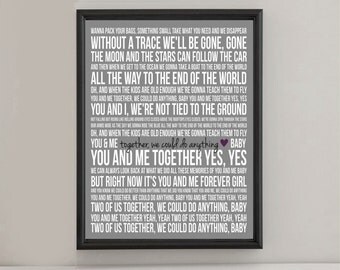 Instant Digital Download - DMB - You & Me - Lyrics - Various Colors
