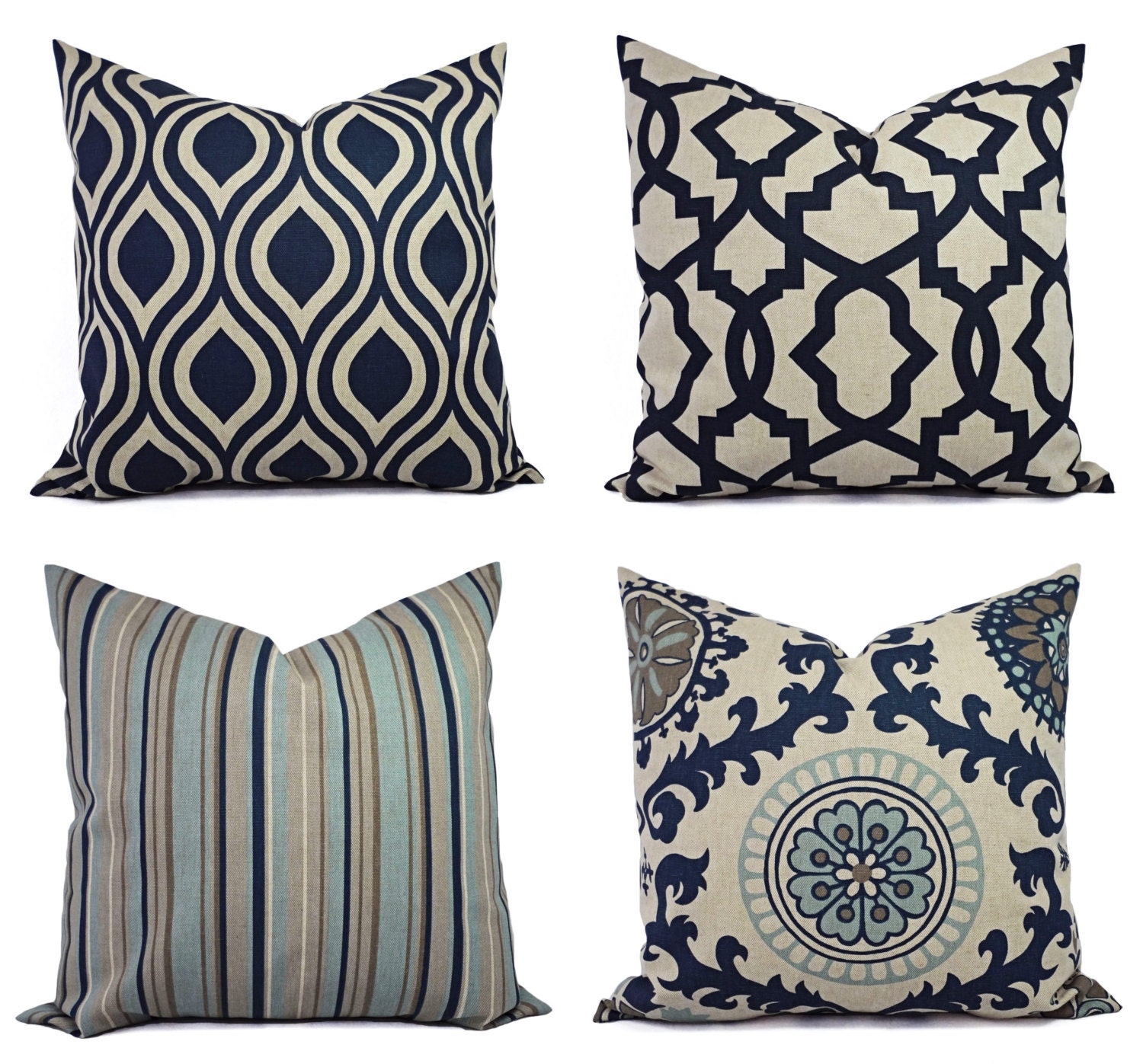 Decorative Pillow Blue and Beige Decorative Pillow Blue
