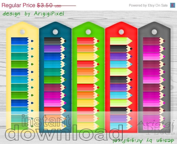 ON SALE 70 % OFF printable bookmark, pencils, back to school, gift tag, hang tag, teacher appreciation, student gift, welcome gift, digital Il_570xn